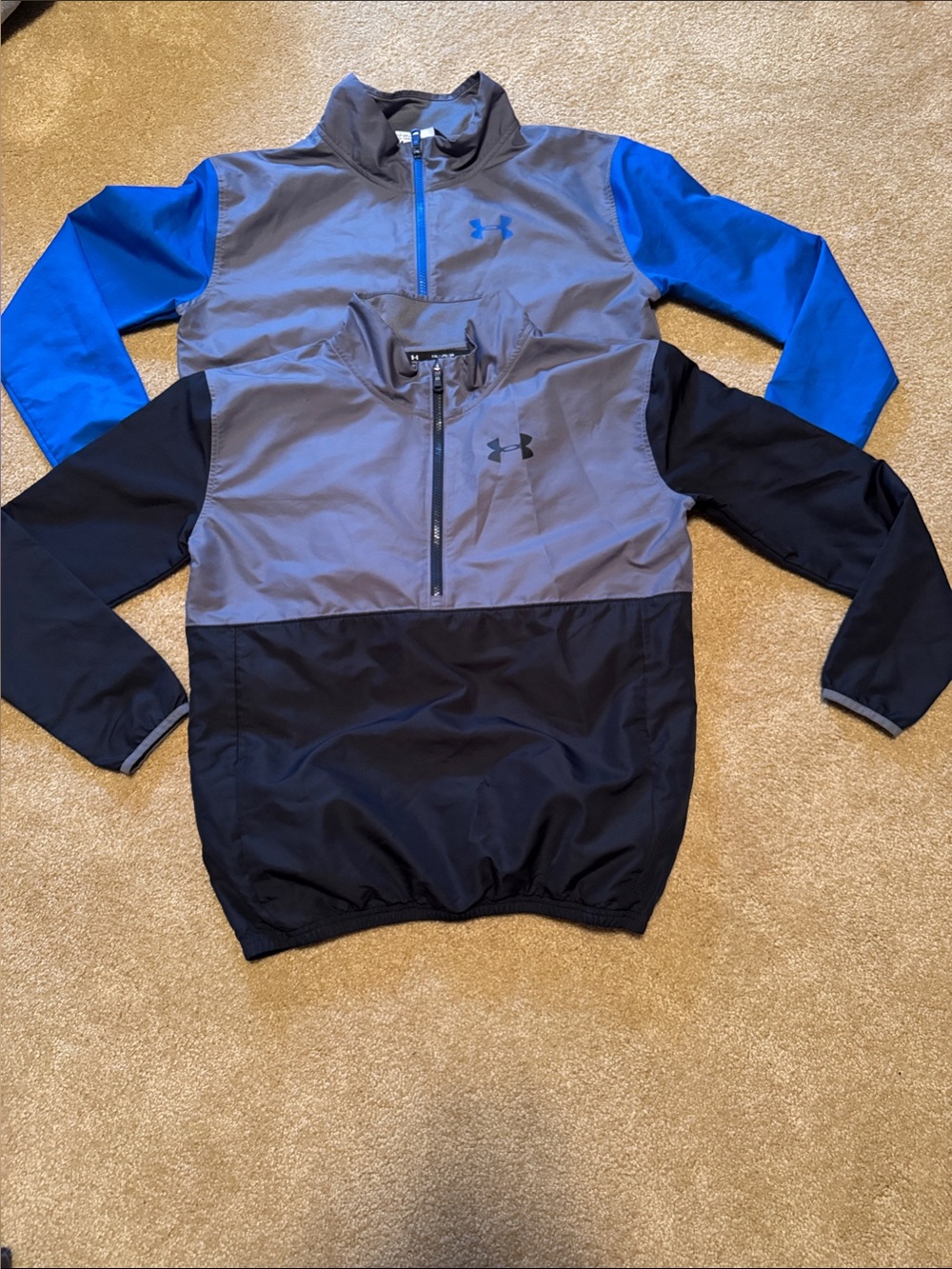Under Armour Kids' Half-Zip Pullover Windbreaker QTY 2, Size YXL